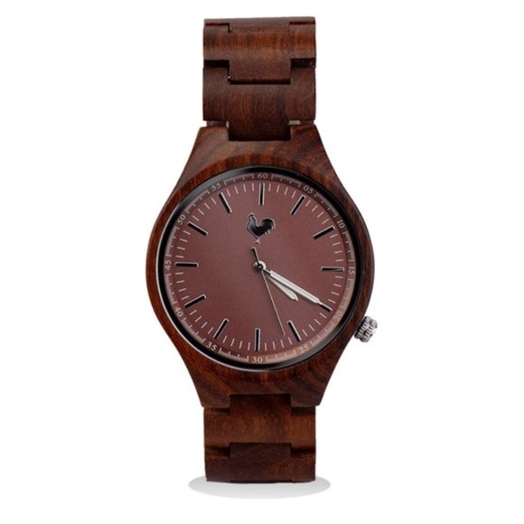 The White Rooster Other - Rhode Island Red Wood Watch White Rooster Groom Father Gift Wedding Classic New